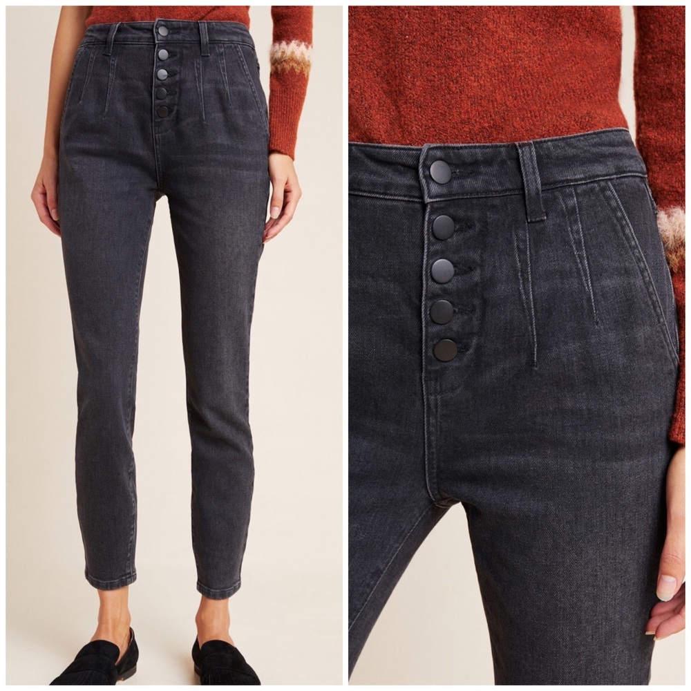 High Rise Pleated Denim